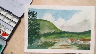 Village Painting With Arches Paper & Shin Han Watercolor Paint With Me