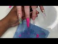 Long Color Acrylic Encapsulated Glitter Acrylic Nail