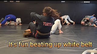 it's fun beating up white belt