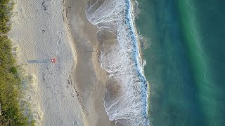 4K Drone Footage - Bird's Eye View of Beach in Reverse Life