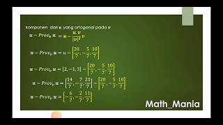 Orthogonal Projection of Vectors