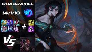 BOTTOM Hwei vs Lucian [QUADRAKILL] - NA Grandmaster Patch 25.S2.5