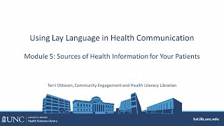 Module 5: Sources of Health Information for Your Patients