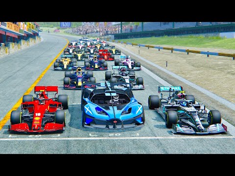 Bugatti Bolide vs F1 2020 Cars at Le Mans 24h Circuit