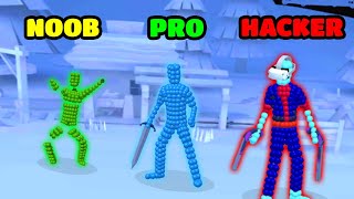 Angle Fight 3D Gameplay - NOOB vs PRO vs HACKER (iOS/Android) screenshot 5