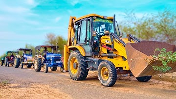 JCB 3dx Backhoe Loader Machine Loading Mud In Mahindra 475 DI Tractor And Stuck In Mud | Jcb Video