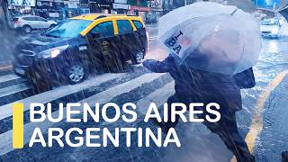 Буэнос-Айрес, Аргентина — Прогулка В Сильный Дождь С Грозой 【4K】☔️ 🇦🇷