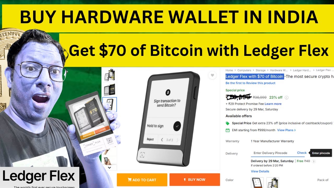 Crypto Hardware Wallet now available in India | Get $70 of Bitcoin with  Ledger Flex | Crypto Wallet