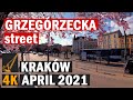 Krakow 🇵🇱 Grzegorzeckie roundab. | Grzegorzecka St. | Railway bridge | Poland | 4K walk | April 2021