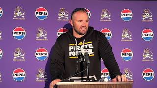 ECU Defensive Coordinator Josh Aldridge first press conference of 2025 Fall Camp