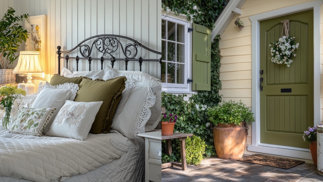 ✨Small Cottage Tour! Cozy Olive & Cream Vintage Aesthetic (Granny’s Inspired Decor)