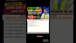 marks vs rank wbjee cut off Govt college #engineering #jee #ju #kgce #entranceexam #wbjee #wbjee2026
