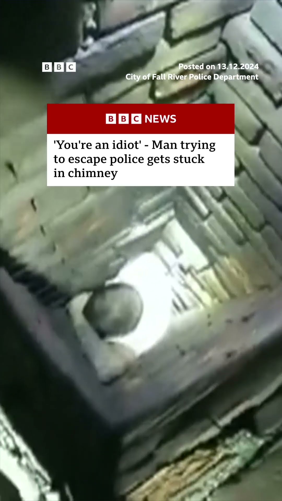 Robert Langlais had to be rescued from a chimney before his arrest. #Crime #BBCNews
