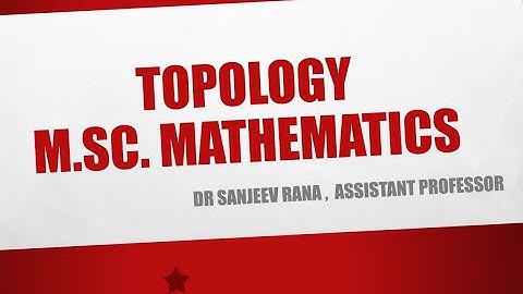 The function algebras, Topology M. Sc. 3rd Sem Lecture 34,  by Dr Sanjeev Rana