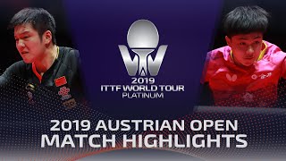 Fan Zhendong vs Lin Jun-Yu | 2019 ITTF Austrian Open Highlights (1/4)