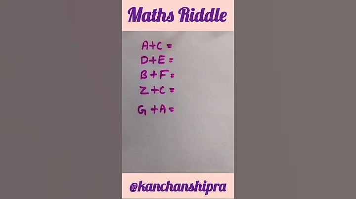 Maths riddle |maths puzzle#trending#shorts #youtubeshorts #viral #kanchanshipra #mathspuzzle #puzzle