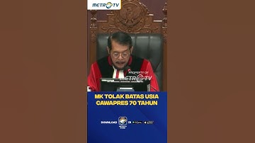 MK Tolak Batas Usia Cawapres 70 Tahun#shorts