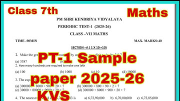 Class 7th Maths PT-1 Sample paper 25