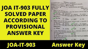 JOA IT 903 Fully Solved Paper | JOA IT 903 Answer Key | JOA IT Paper | Tims Academy