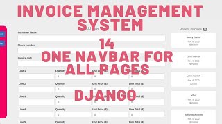 14 – How to include navbar in all pages HTML Django – INVOICE MANAGEMENT SYSTEM.