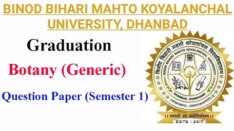 BBMKU Botany (Generic) Question Paper | Semester-1 | Graduation