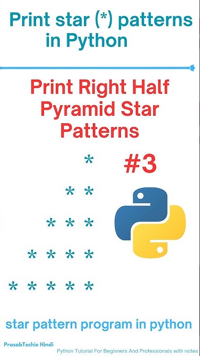 print right half pyramid star pattern in python - 03 # ...
