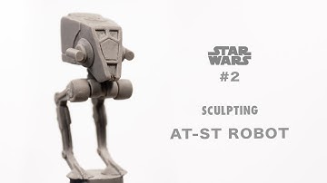 Sculpting Empire AT-ST ROBOT from STAR WARS out of polymer clay. Supersculpey Medium Tutorial #2