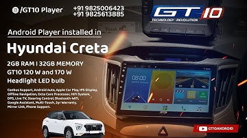 GT 10 Car Android Player installed in Old Creta