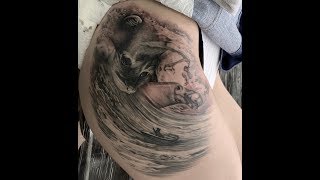 Cat in a Storm Tattoo by Lou Bragg