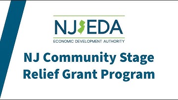 NJ Community Stage Relief Grant Program Webinar
