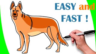 How to DRAW a DOG with one line | Easy drawing tutorial | Learn to draw