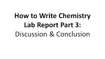 Video How to Write Lab Report Part 3 Discussion and Conclusion