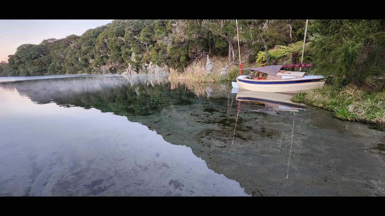 ⁣Early July - WINTER - Lake Tarawera in Grace - PART 2. Anchorage and 'BUSH POOL'