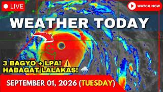 Weather Today Forecast September 1, 2026| 3 Bagyo + LPA | PILANDOK Update | Habagat Lalakas | PAGASA