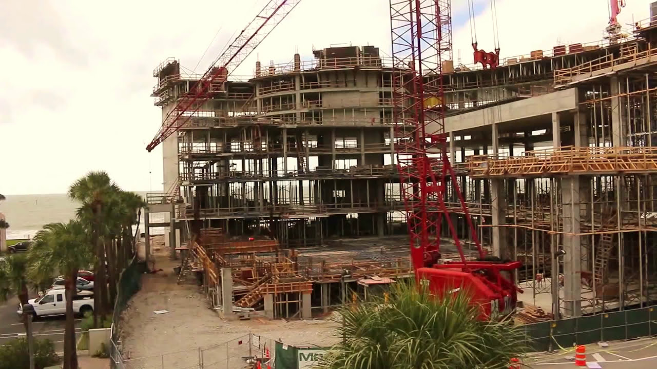 Construction of a new hotel Clearwater beach Opal Sands - YouTube