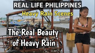 WALKING IN WET TO SEE THE REAL BEAUTY OF SUPER HEAVY RAIN in Sorsogon Philippines|Heavy Rain Scenes