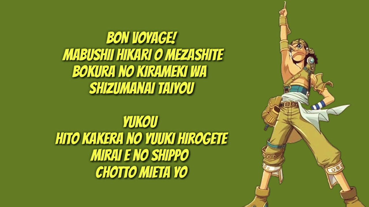 One Piece Op 4 Bon Bon Blanco Bon Voyage Lyrics Youtube