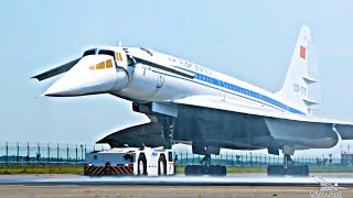 Supersonic Tu144 outside and inside. Extends the front wings and lowers the nose.