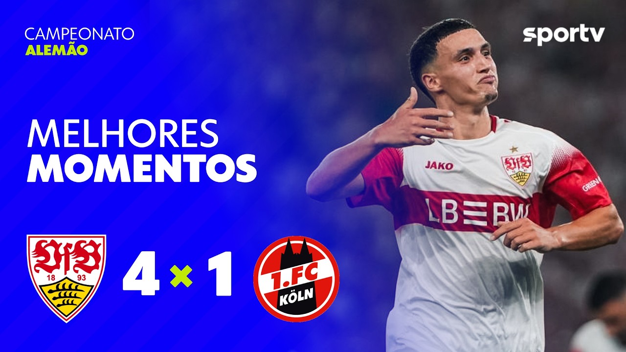 STUTTGART 4 X 1 COLÔNIA | MELHORES MOMENTOS | 2ª RODADA | CAMPEONATO ALEMÃO 2026/27 | sportv