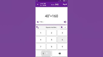 Math Tricks - Training mode - square numbers between 40 and 49 - level 060 (Number Keyboard)