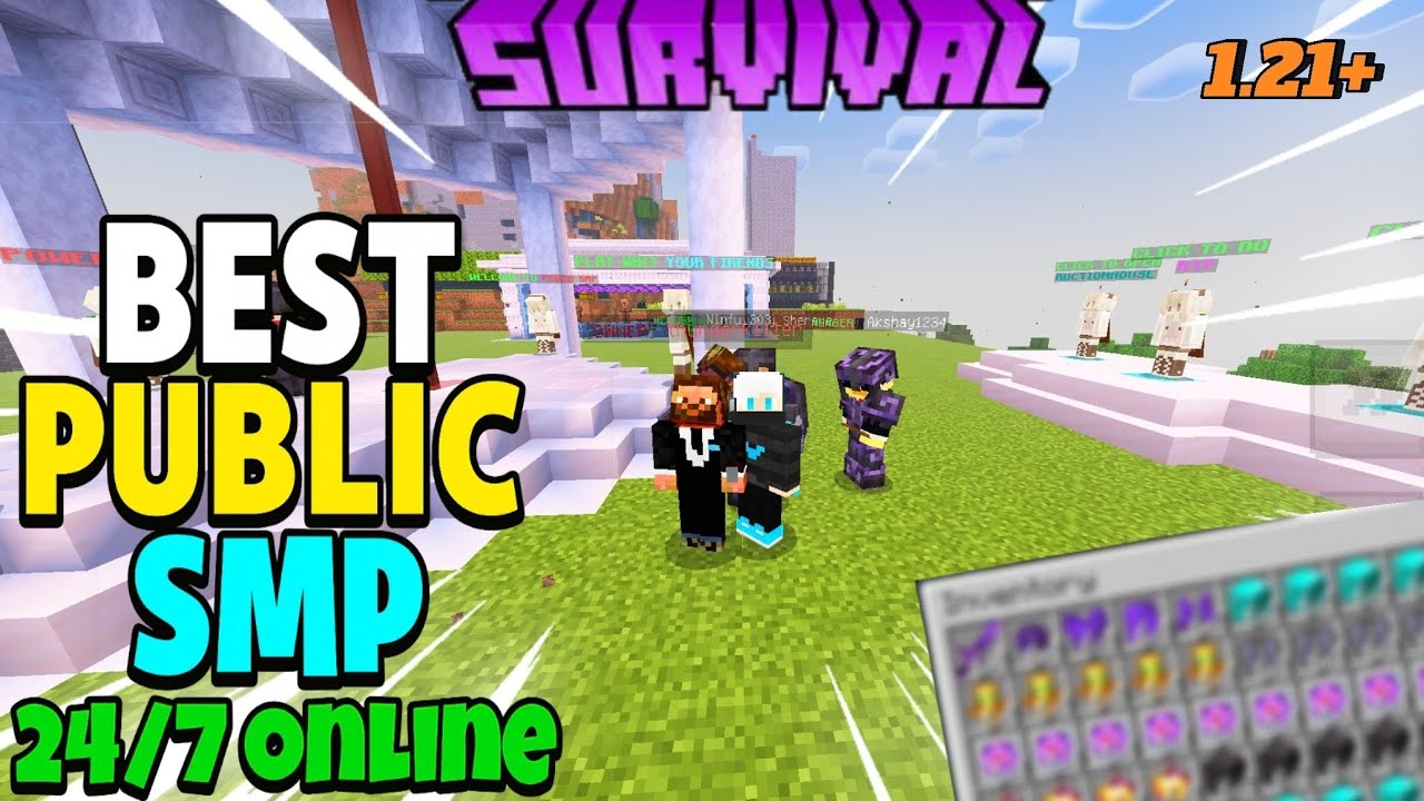 Public Smp Server For Minecraft 🖐️ | Java + PE | 24/7 Online | Free To ...