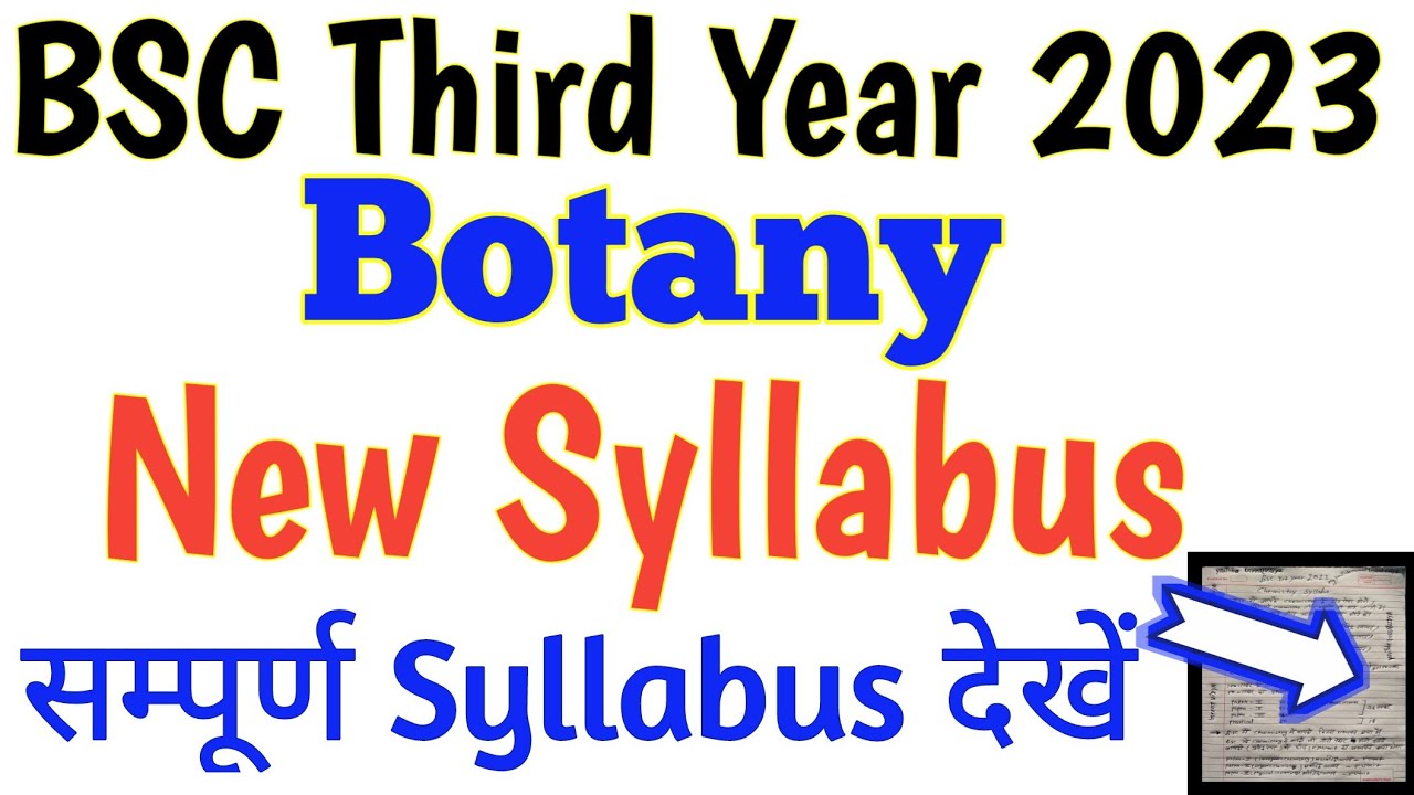Bsc final year Botany new syllabus 2023 || Bsc third year ...