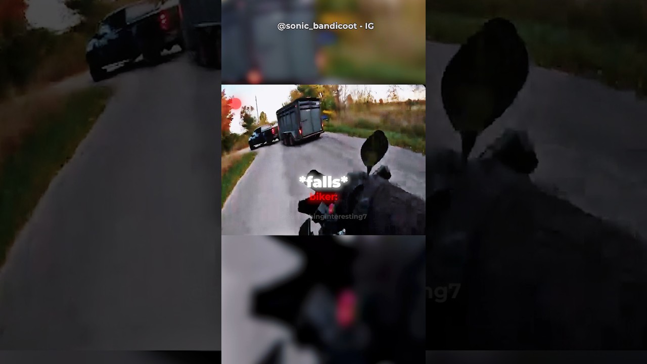 Truck Driver Almost KILLS Biker… Then Says THIS! 😱 @sonic_bandicoot - IG