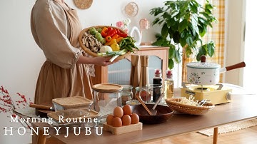 새벽 5시 기분 좋은 모닝 루틴 / 집밥만들기, 남편도시락, 딸기 와플 만들기, 반숙 계란장