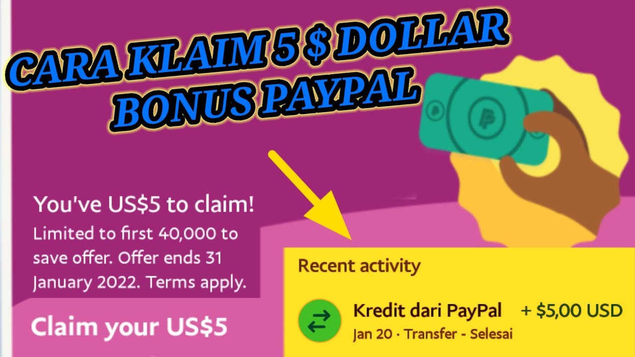 Terbaru Cara klaim 5 dollar paypal / cara claim 5 dollar paypal (claim ...