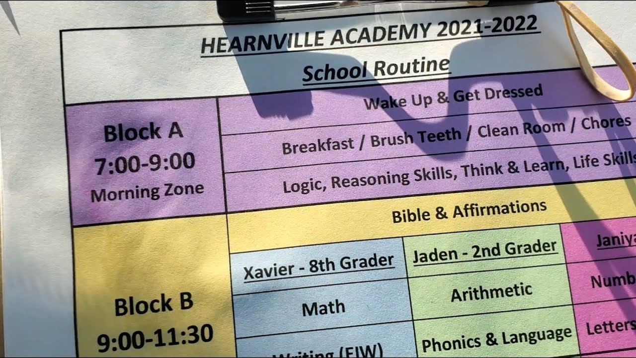 Homeschool // Our Daily Homeschool Block Schedule Routine // Hearnville Academy 2021-2022