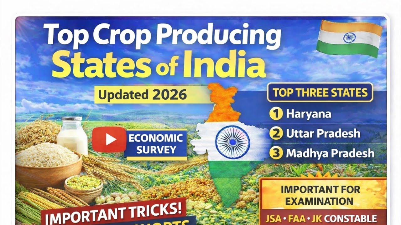 Top crop producing states in india 2026 |Top states in india | Agriculture Production