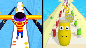 Juice Run vs Roof Rails Walkthrough Android iOS Gameplay Big max new update