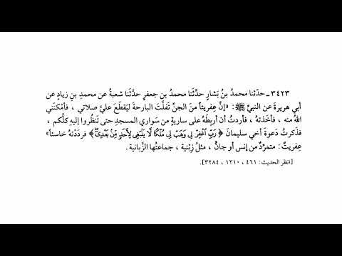 3423 حديث فأردت أن أربطه على سارية من سواري المسجد حتى يطلقوا عليه اسم كلكم صحيح البخاري