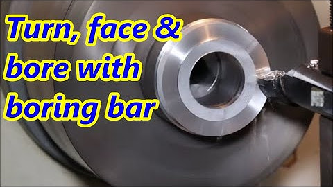 Manual lathe, making a blank for my small cnc lathe. Drill, bore then reverse lathe to face & turn